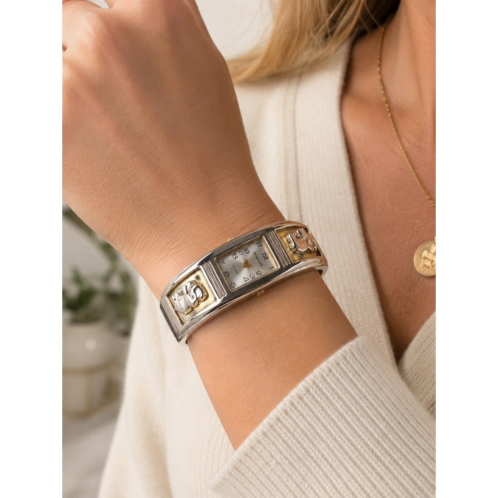 Rumours Elephant Bangle Bracelet Watch Two Tone Gold Silver Quartz New Battery